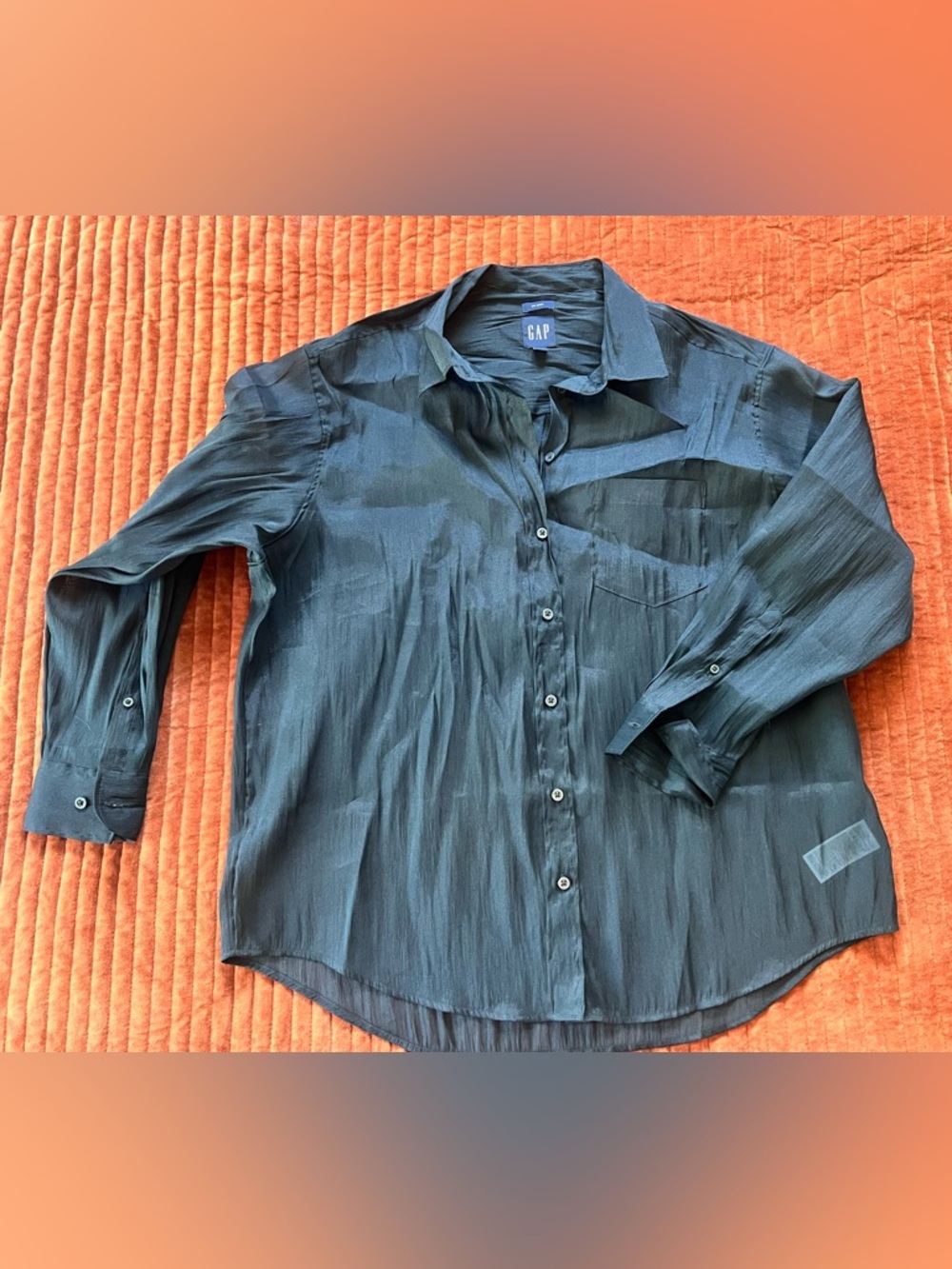 GAP Women’s Oversized, Sheer Button Up